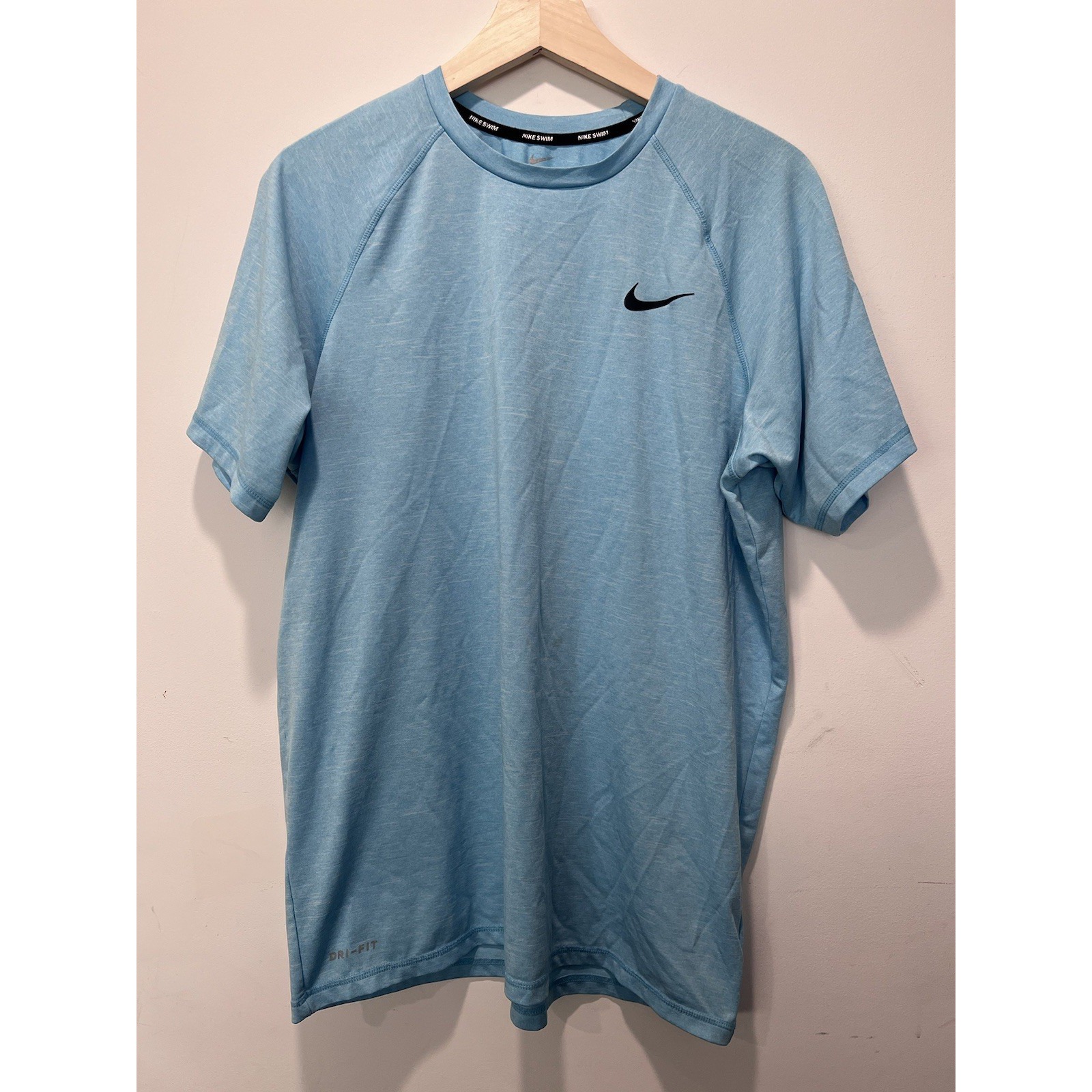 Mens Nike Swim Tee Shirt Blue Dri Fit Upf 40+ Size Large